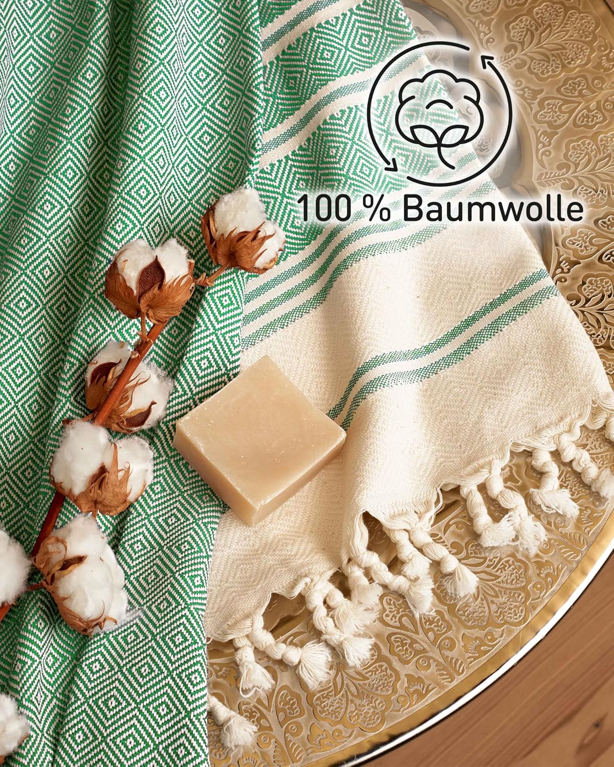 Detalle 1 de Fit-Flip Hamamtuch 100x200 cm aus Baumwolle