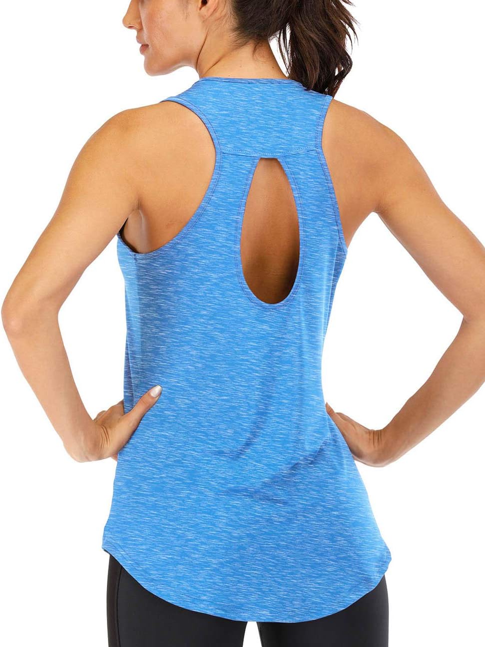 Detalle de ICTIVE Débardeur de Yoga pour Femmes Ample — Dos nu avec ouverture en forme de serrure