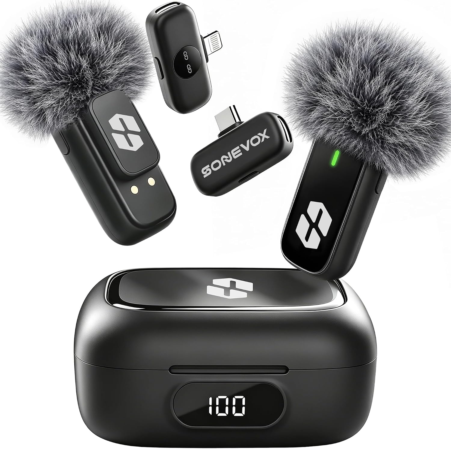 Detalle de SONEVOX AirMic Mini AIRMICMINI Wireless Lavalier Microphone, 2 Transmitters