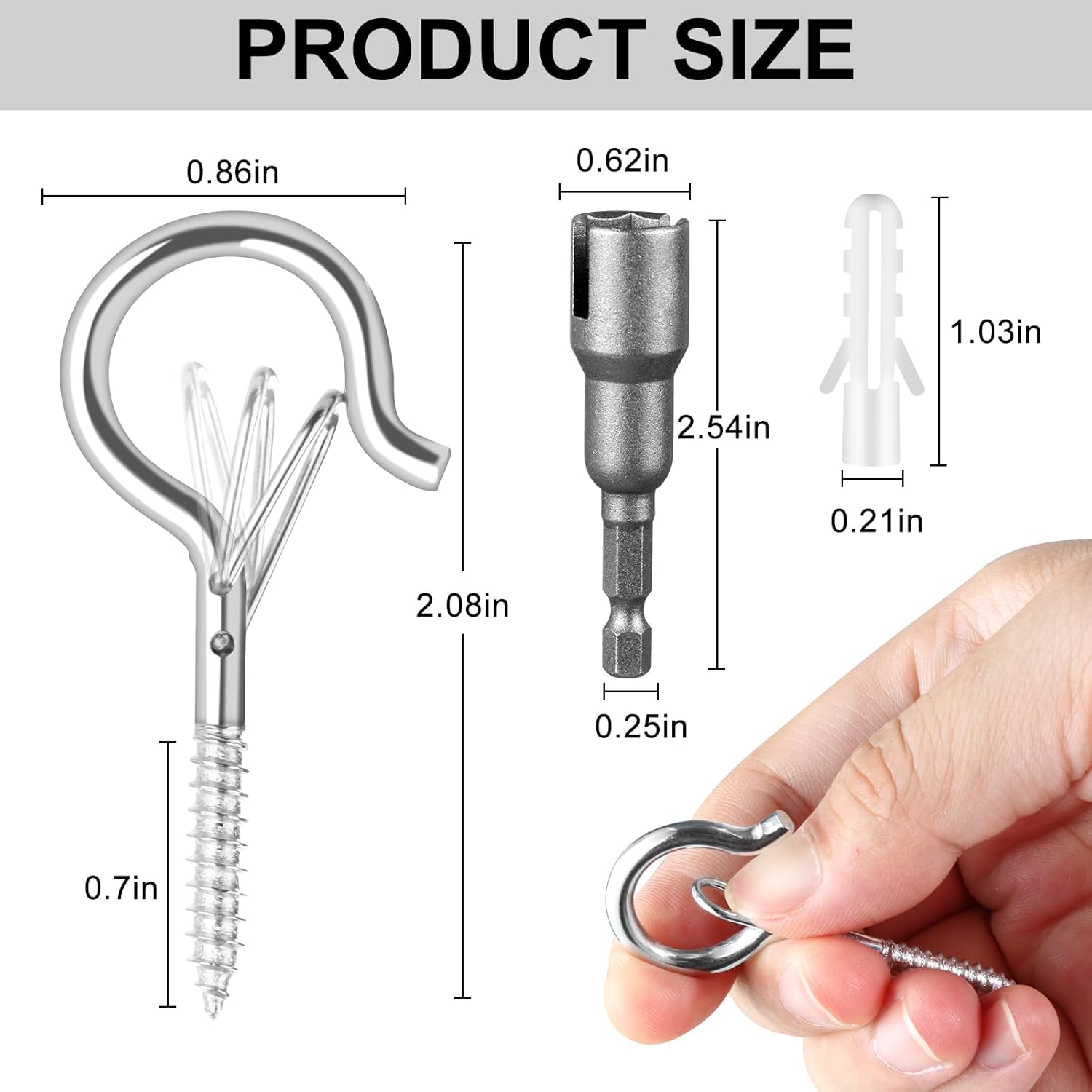 Thumbnail 4 de FSAH 50 Pack Screw-in Hooks for Outdoor Lights