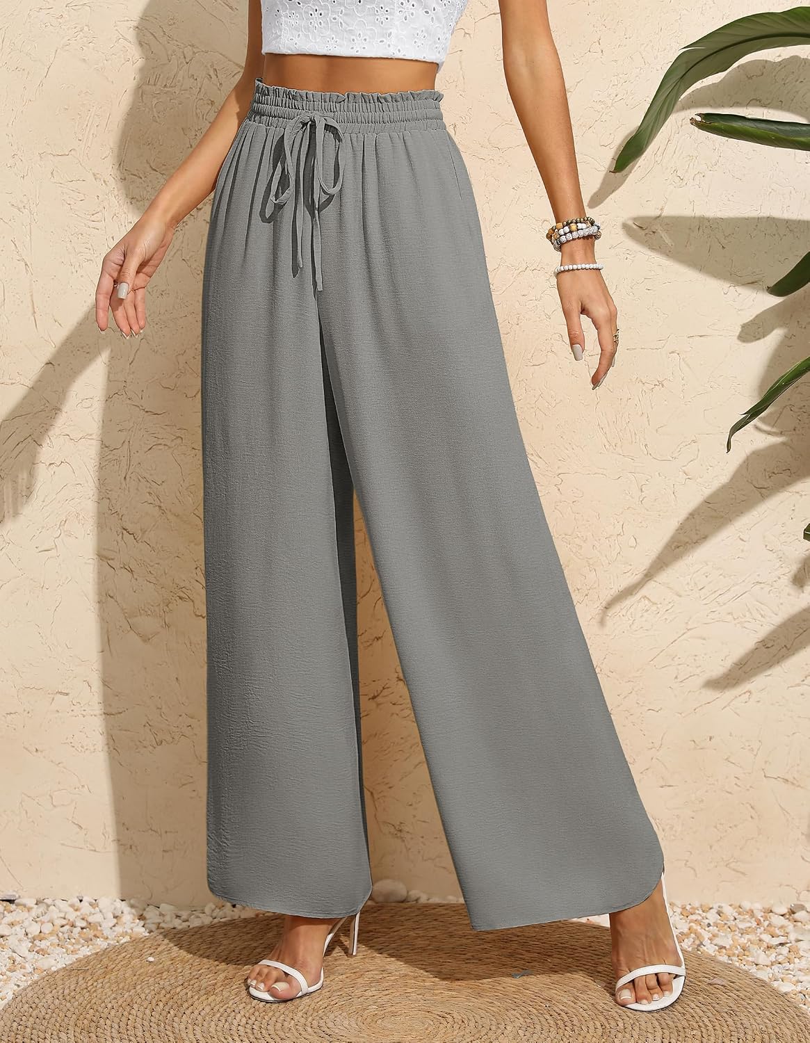 Thumbnail 2 de BEIGAI Palazzo Hose Damen Hohe Taille