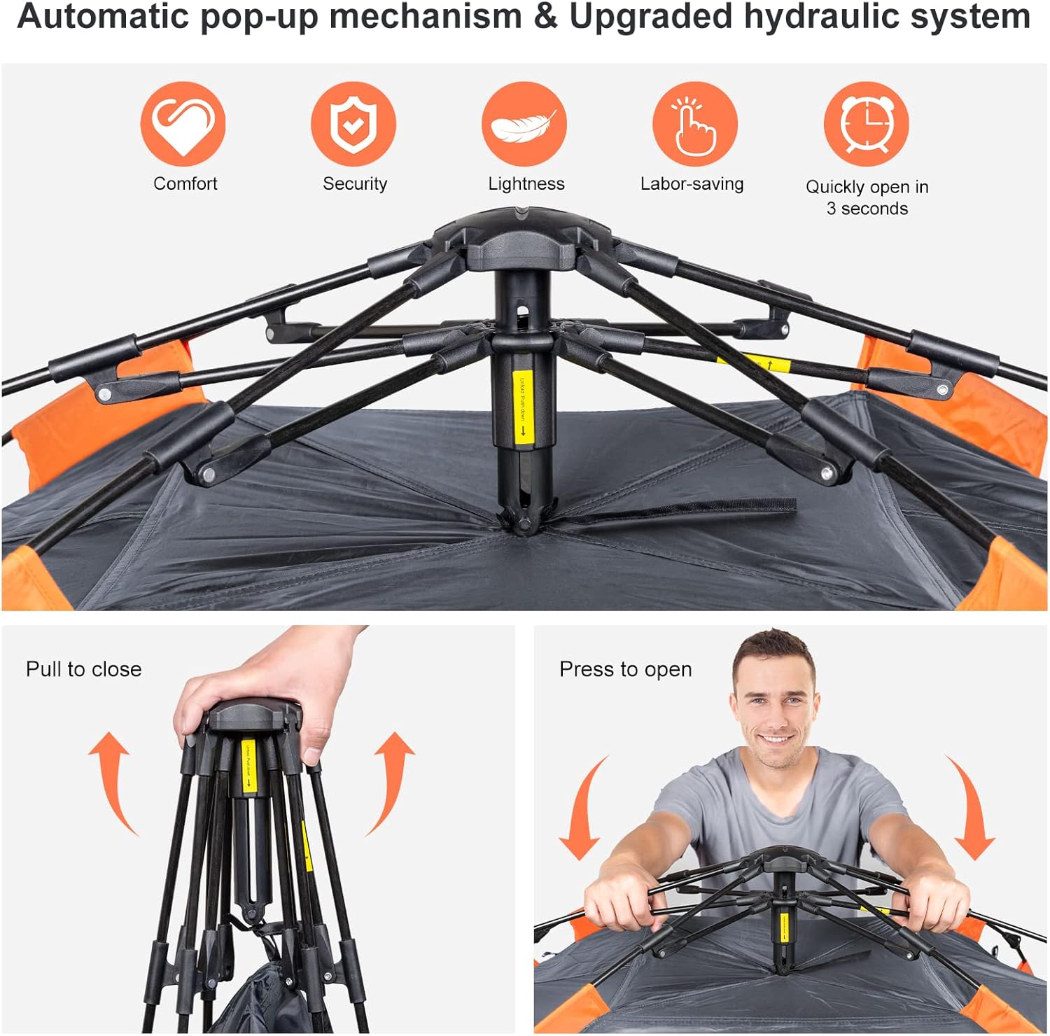 Thumbnail 6 de Amflip Camping Tent Automatic 3 Man Pop Up
