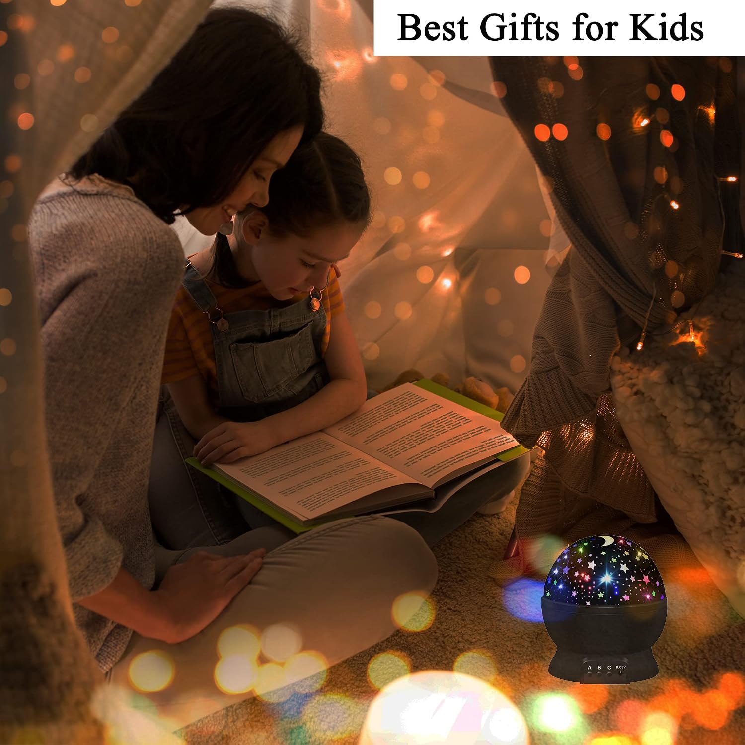 Detalle 1 de JKGIFTS 012-1361 Kids Star Projector Night Light, 360° Rotation, 16 Colors