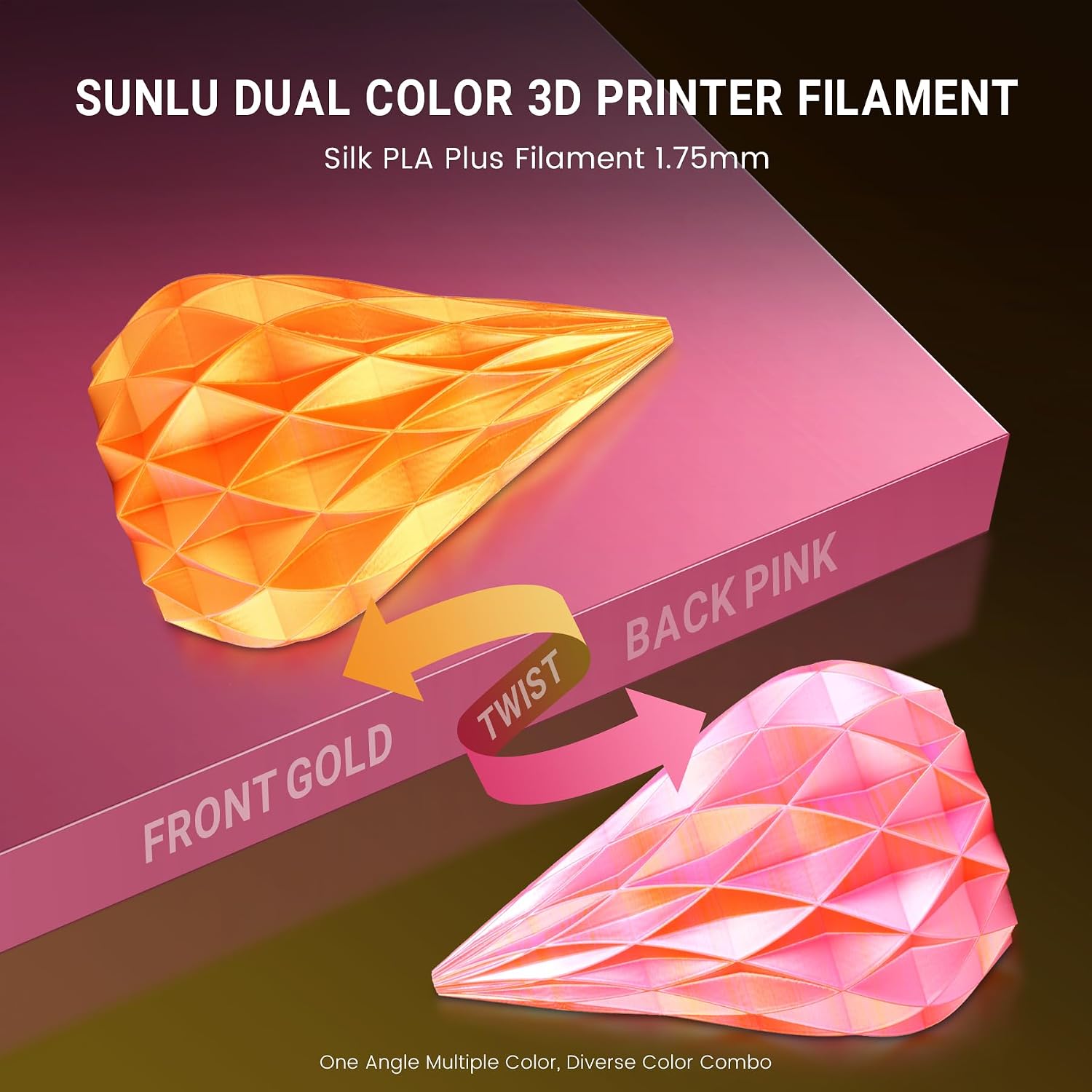 Detalle 2 de SUNLU Silk Dual Color PLA+ 1.75mm