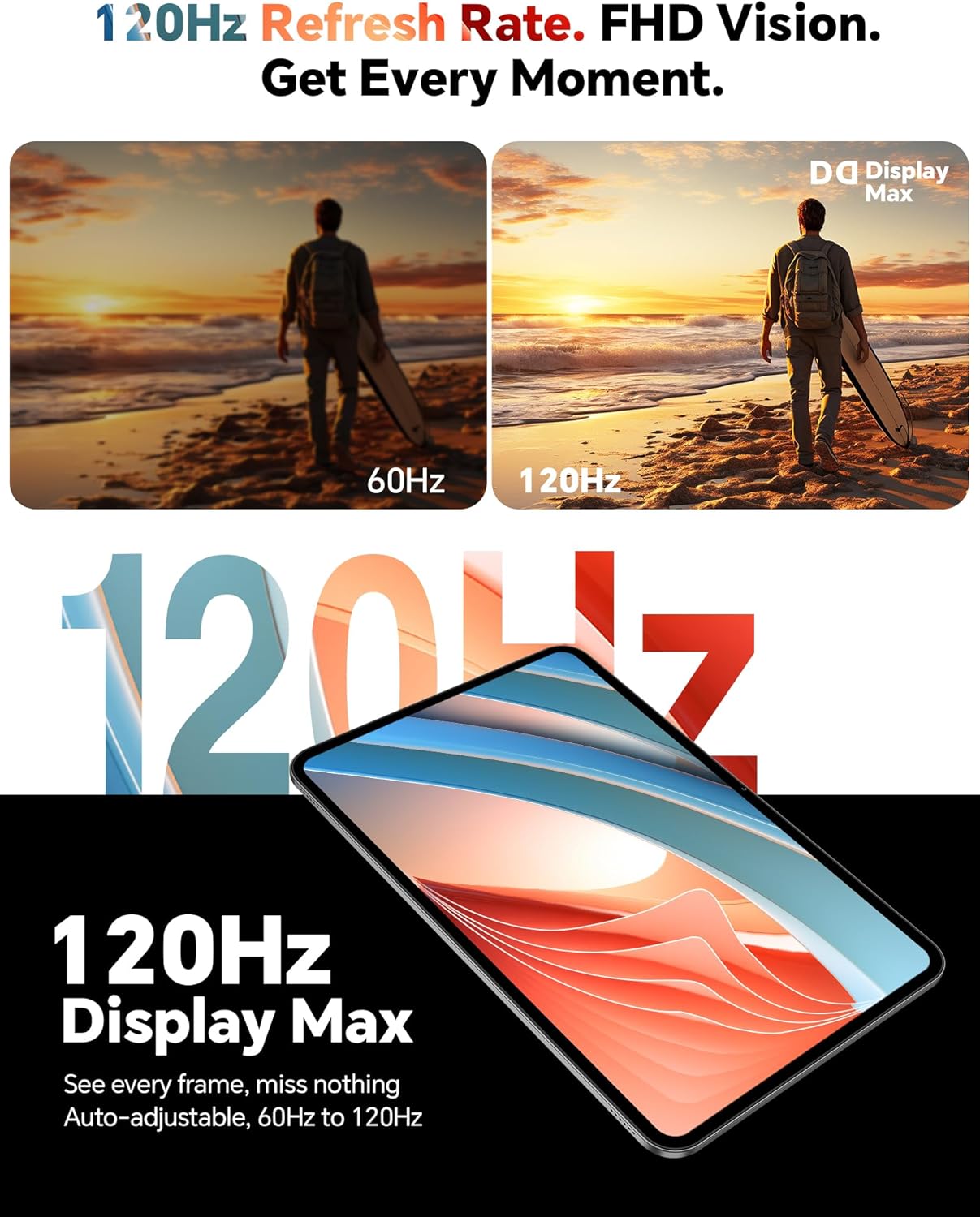 Thumbnail 2 de TECLAST Tablet T65 13,4 Zoll mit 120 Hz Display, Android 16, 4G LTE Dual SIM, 26 GB RAM / 128 GB ROM (erweiterbar bis 4 TB) – ideal für Streaming und mobiles Arbeiten