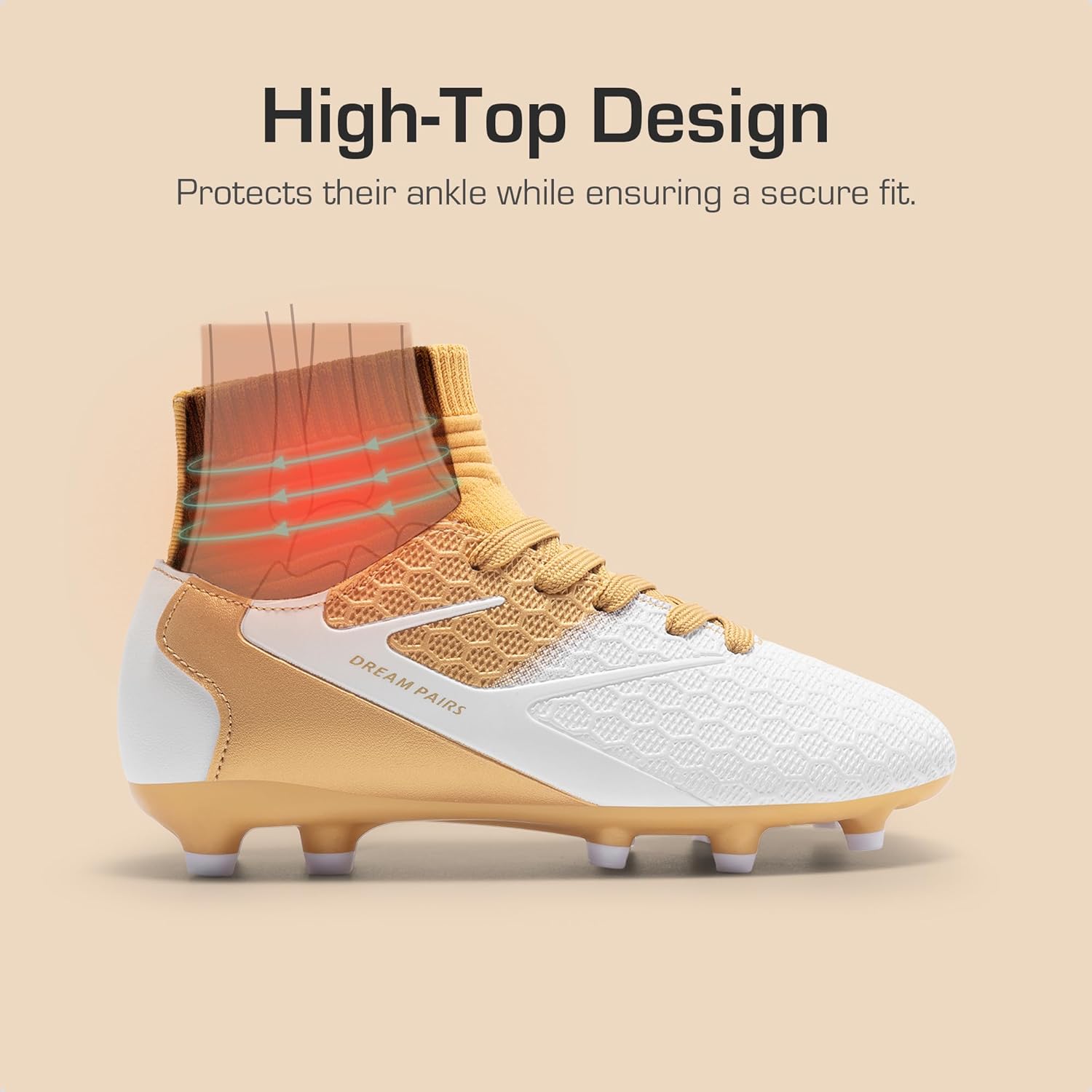 Thumbnail 4 de DREAM PAIRS Youth High-Top Soccer Cleats for Boys & Girls (Firm Ground Outdoor)