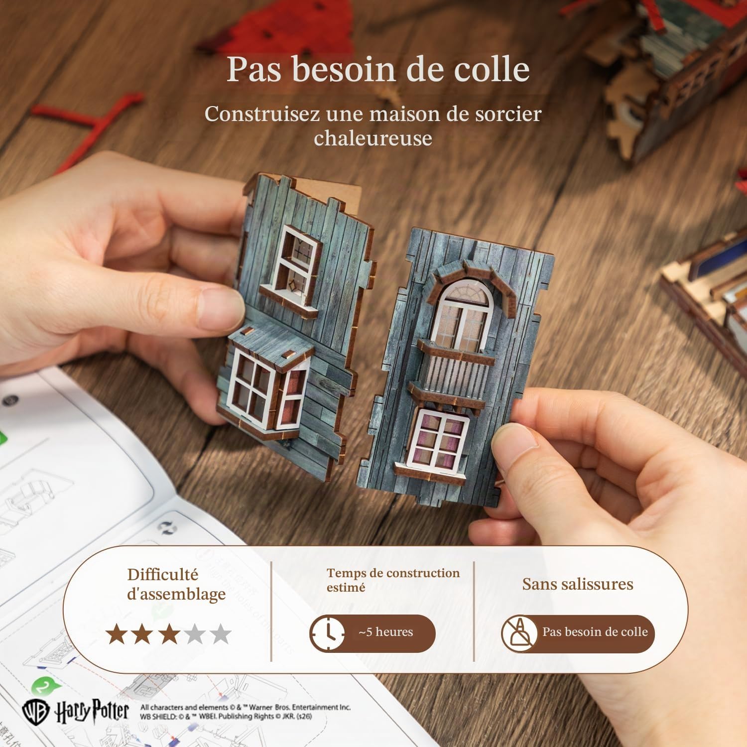 Thumbnail 4 de PUREMIND Harry Potter The Terrier houten 3D-puzzel met 343 onderdelen en 16 ramen