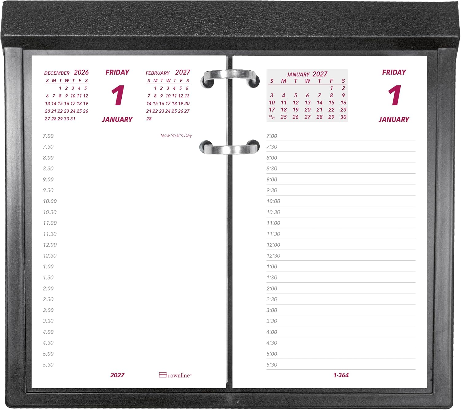 Detalle de Brownline C2R-27 2027 Daily Desk Calendar Refill, 12-Month Appointment Planning