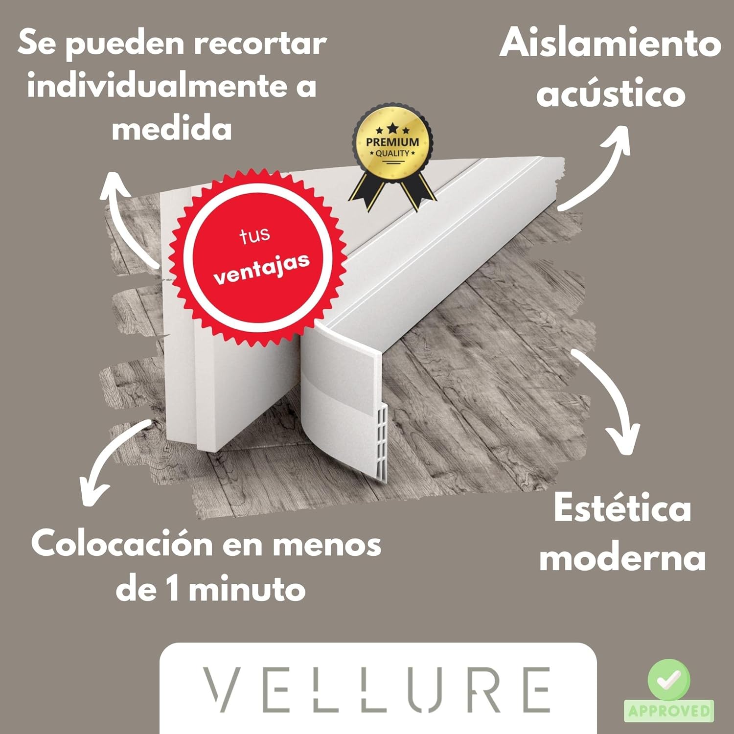 Thumbnail 4 de Vellure Burlete puerta entrada autoadhesivo 1x blanco