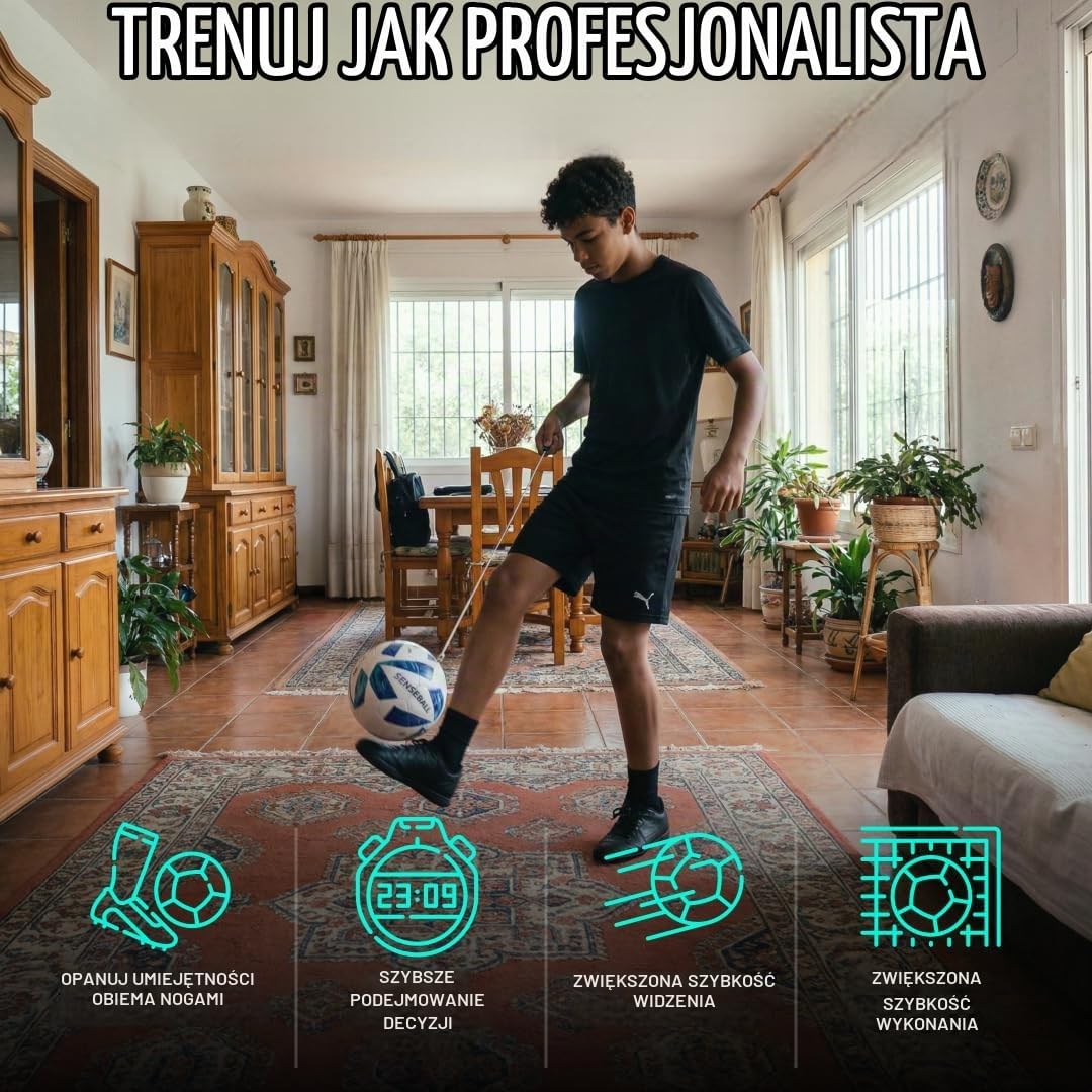 Detalle de SenseBall piłka treningowa do piłki nożnej, rozmiar 3 i aplikacja z 50+ filmami