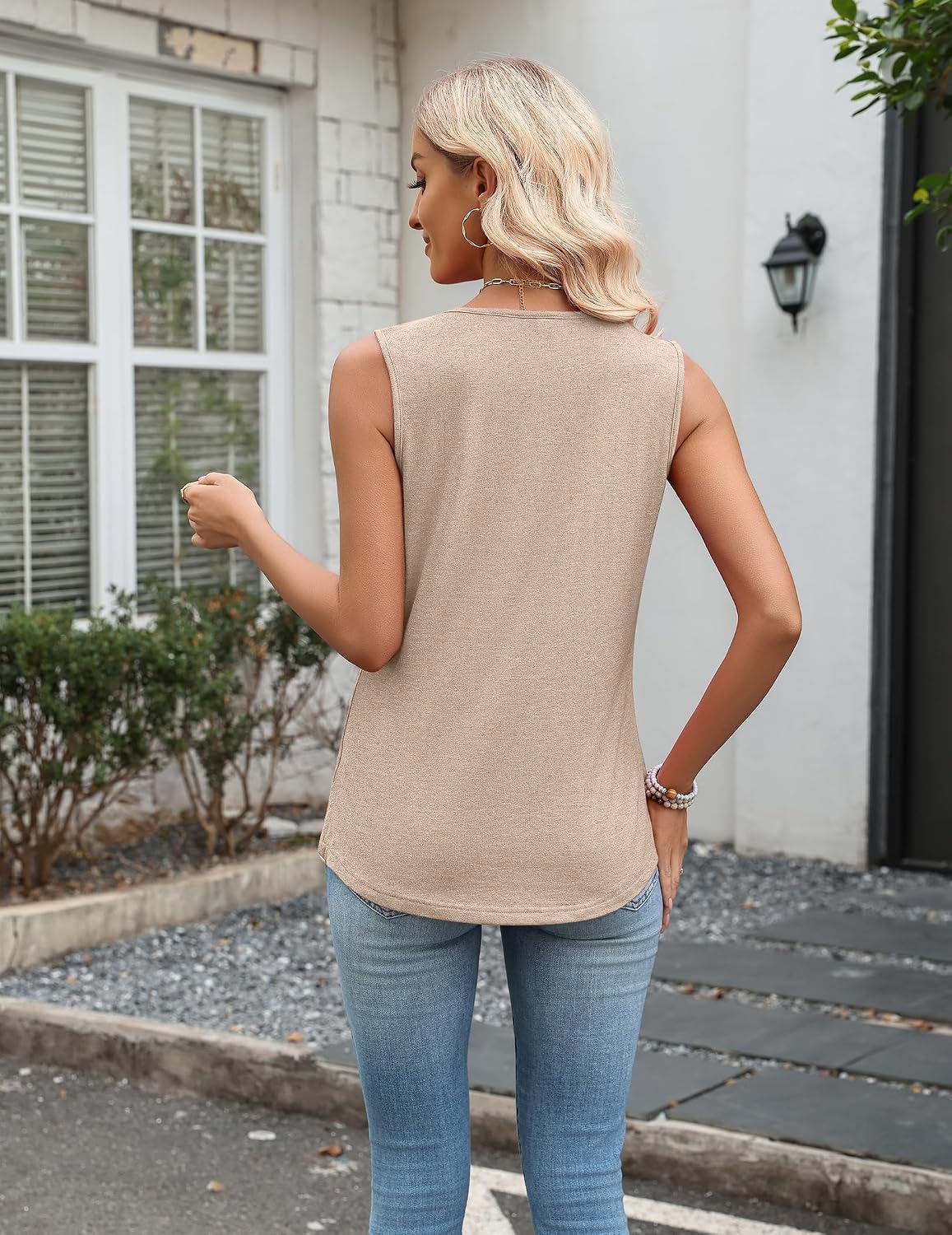 Thumbnail 4 de Zeagoo Damen Sommer Tank Top mit V-Ausschnitt – Ärmellos, Basic, Vielseitig (S–2XL)