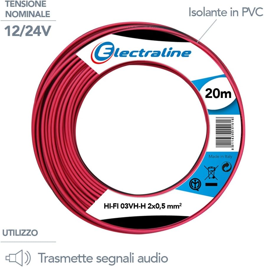 Detalle 2 de Electraline 10833 cavo HiFi per casse 20 mt