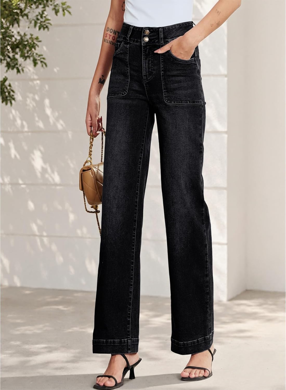 Thumbnail 2 de Sidefeel Wide Leg Jeans High Waisted 26
