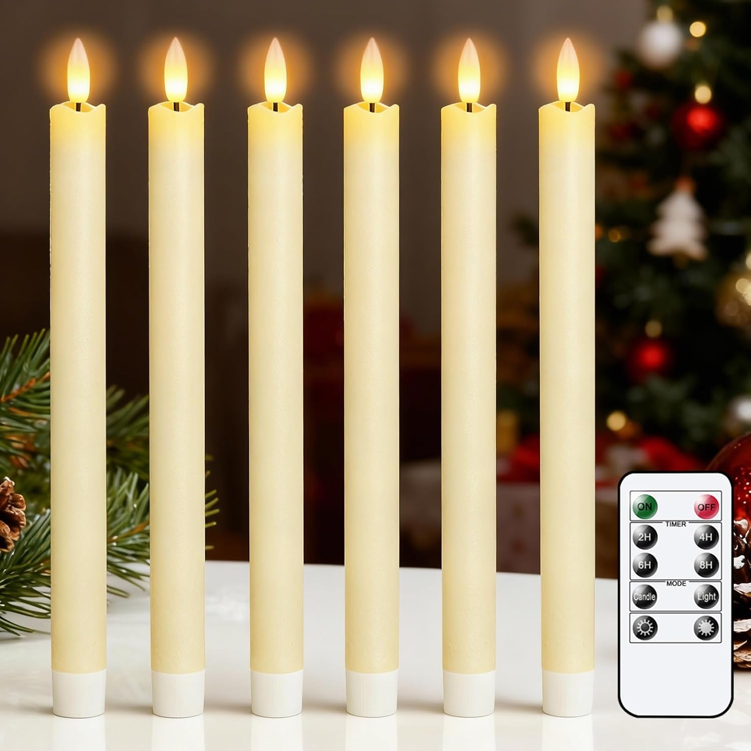 Detalle de Eldnacele LED Taper Candles with Timer ⛪