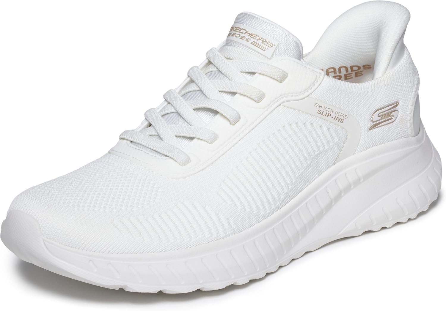 Detalle de Skechers Damen Bobs Squad Chaos Current Muse Slip-Ins – Off White Textile, Größe 39 EU