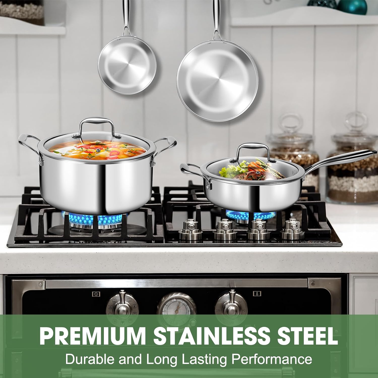 Detalle de 3-Ply Stainless Steel 11-Piece Cookware Set