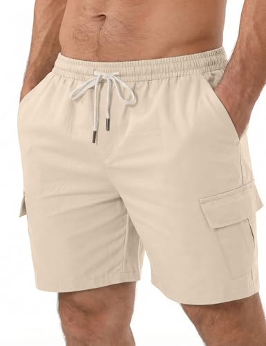 Detalle de iClosam Pantalones Cortos Cargo para Hombre de Algodón Ligero: comodidad, durabilidad y versatilidad