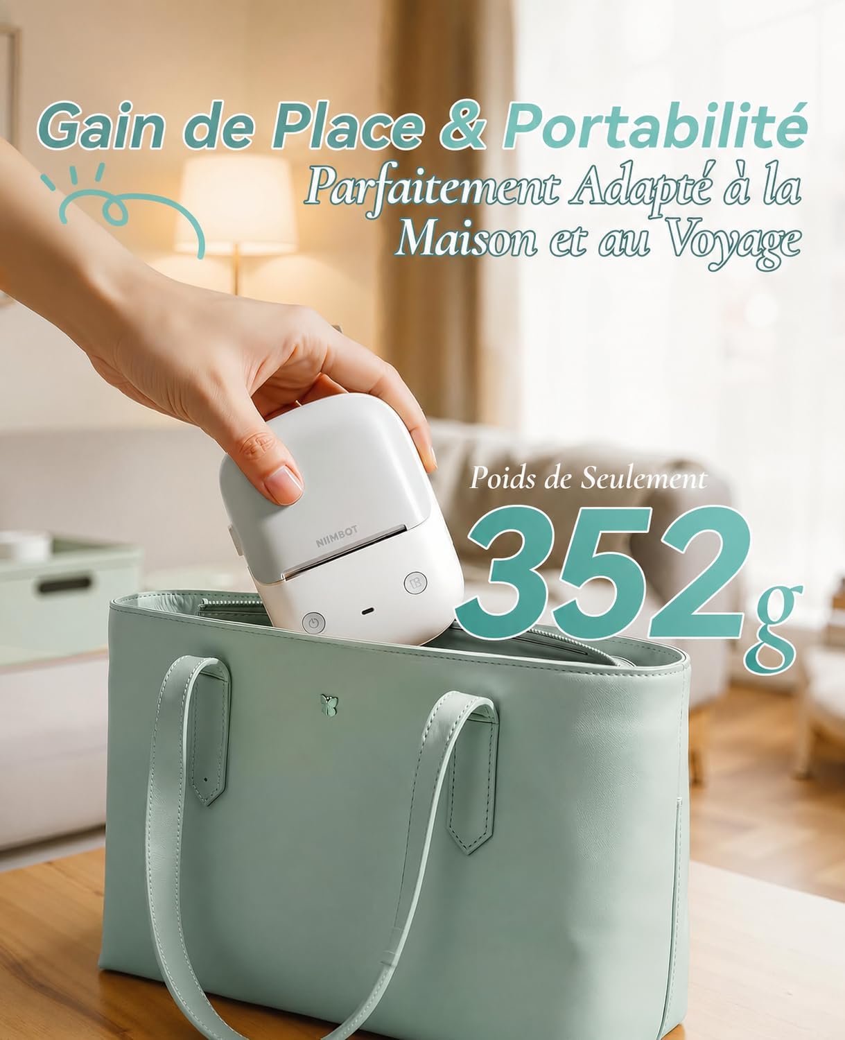 Thumbnail 4 de NIIMBOT B2 Étiqueteuse Portable Thermique sans Encre — impression rapide et sans‑papier, avec horodatage et modèles pré‑enregistrés