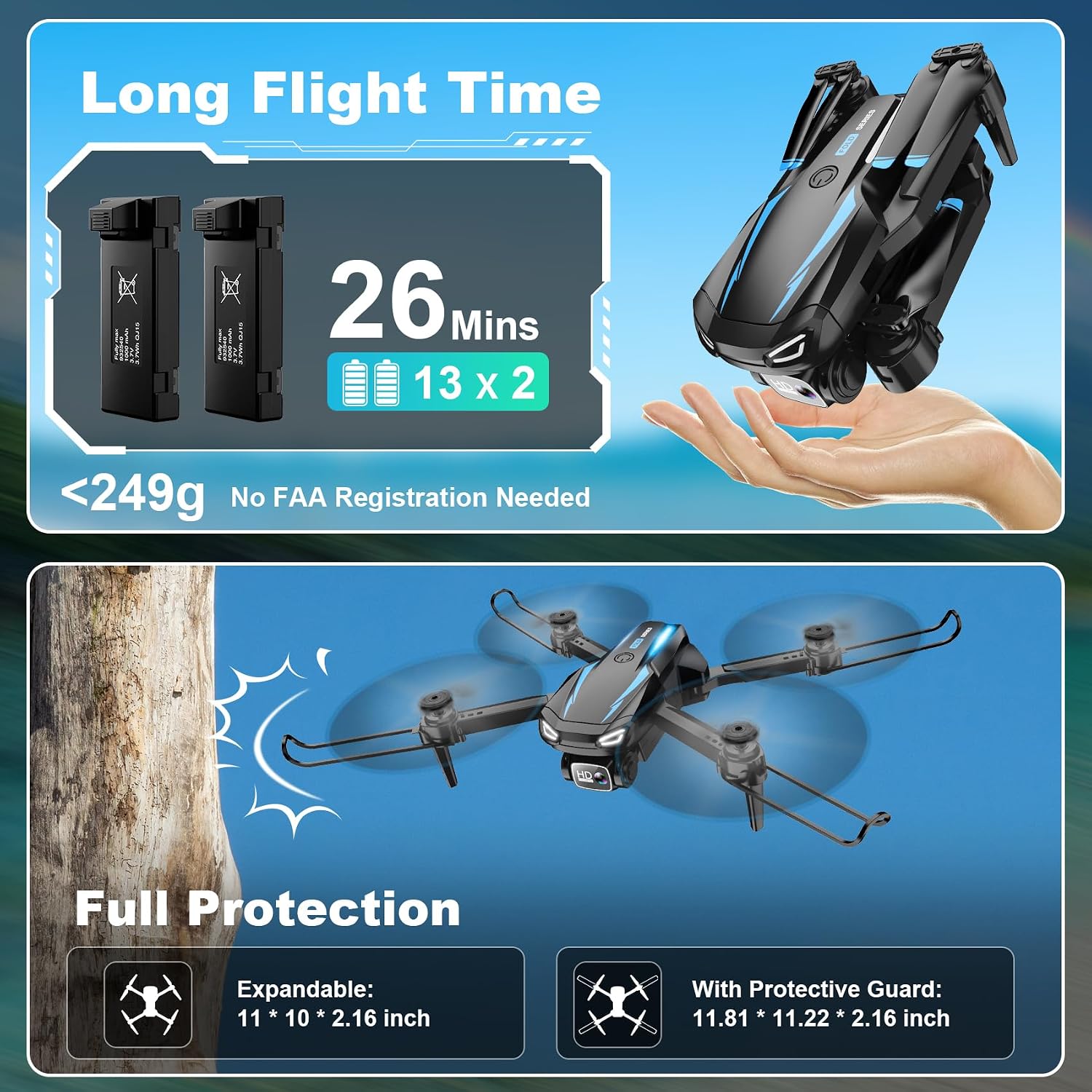 Thumbnail 5 de 1080P Foldable Drone for Beginners