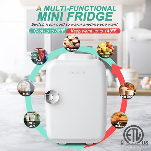 Thumbnail 2 de CROWNFUL Mini Fridge 4L: Portable Cooler and Warmer for Personal Use