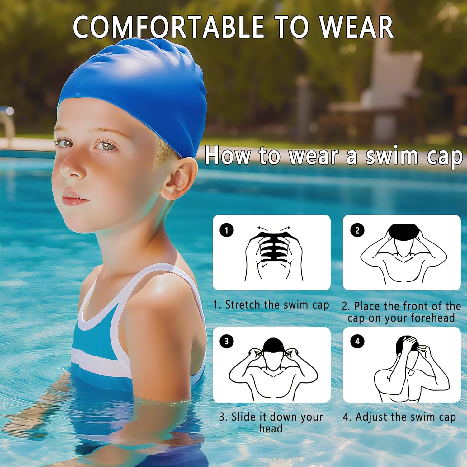 Thumbnail 3 de Xcdhemde Bonnet de Bain Enfant silicone