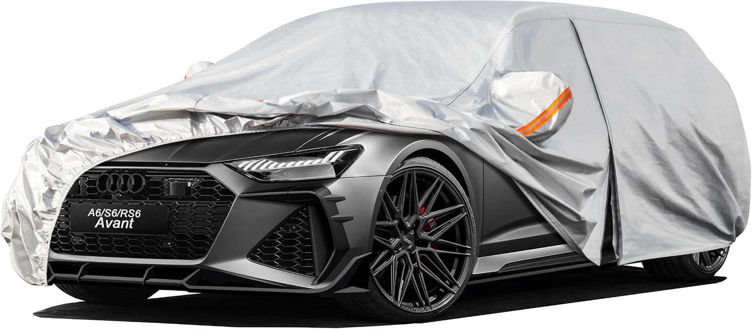 Detalle de Kayme Estate Car Cover Waterproof Breathable – Universal Wagon Fit for A6 Avant, 5 Series Touring, E-Class T‑Model and XF Sportbrake
