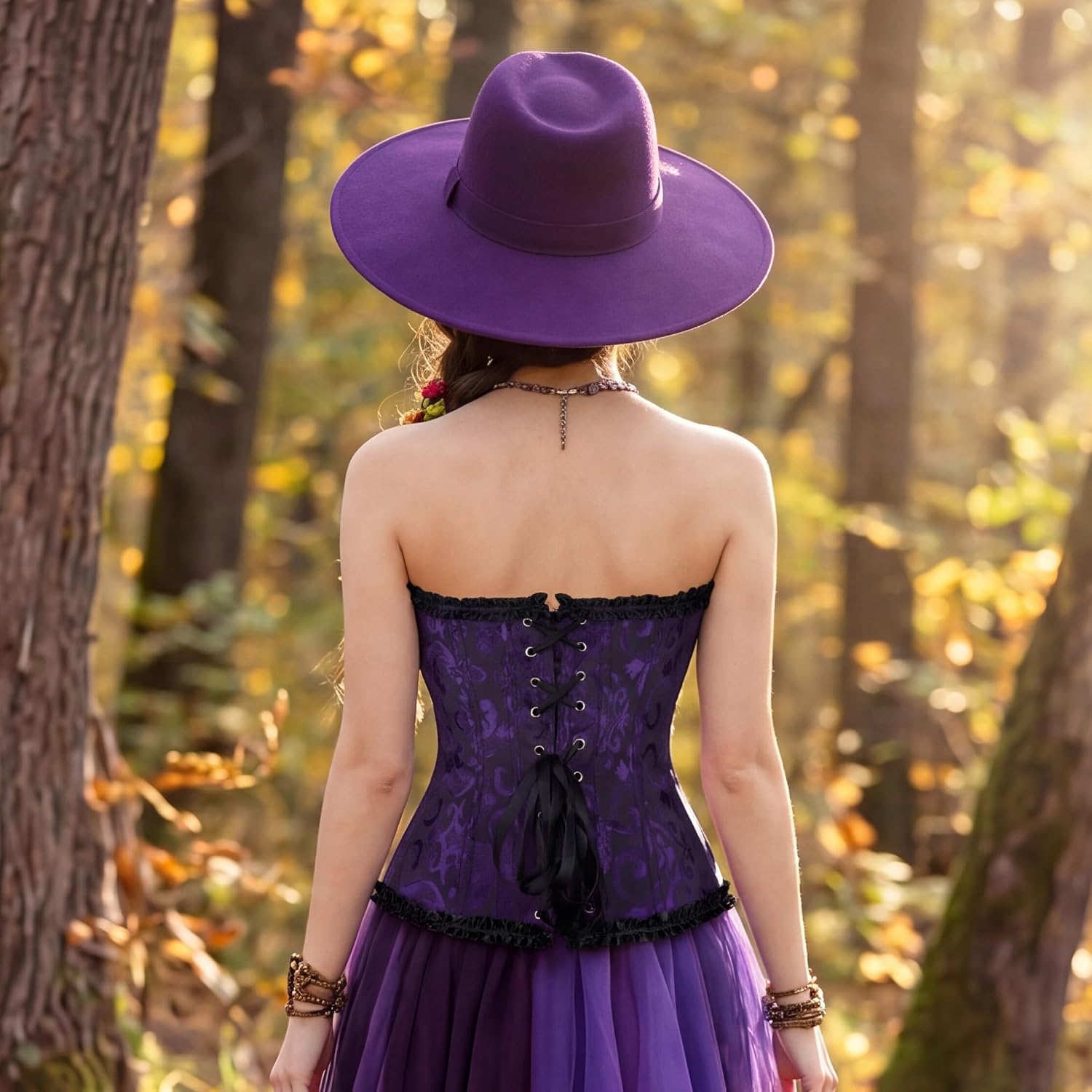 Detalle de Zhitunemi Corsets-Ye819 Victorian Overbust Corset Top in Floral Brocade