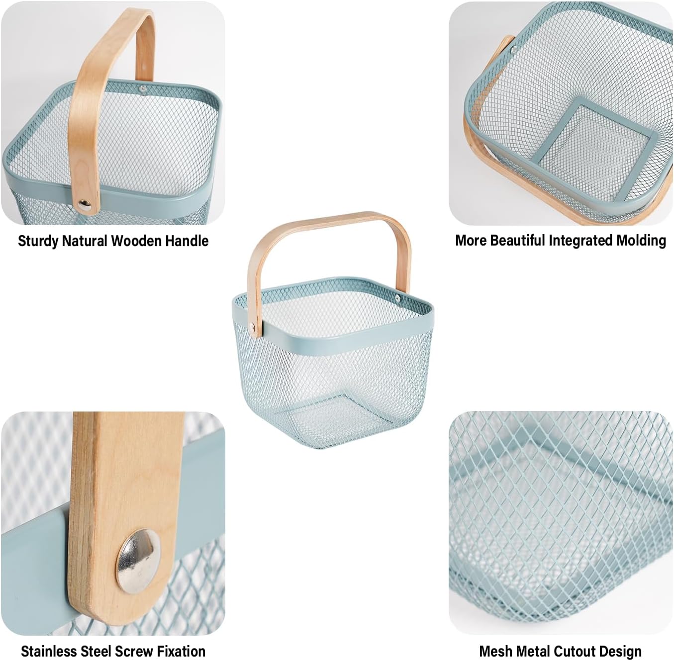 Detalle de SANHSEHOME Metal Mesh Harvest Basket, Alloy Steel