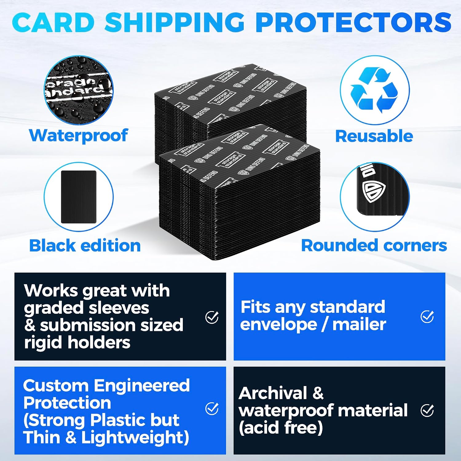 Detalle de Storage Standard Ding Defend 4×6インチ カード配送プロテクター ブラック・110枚