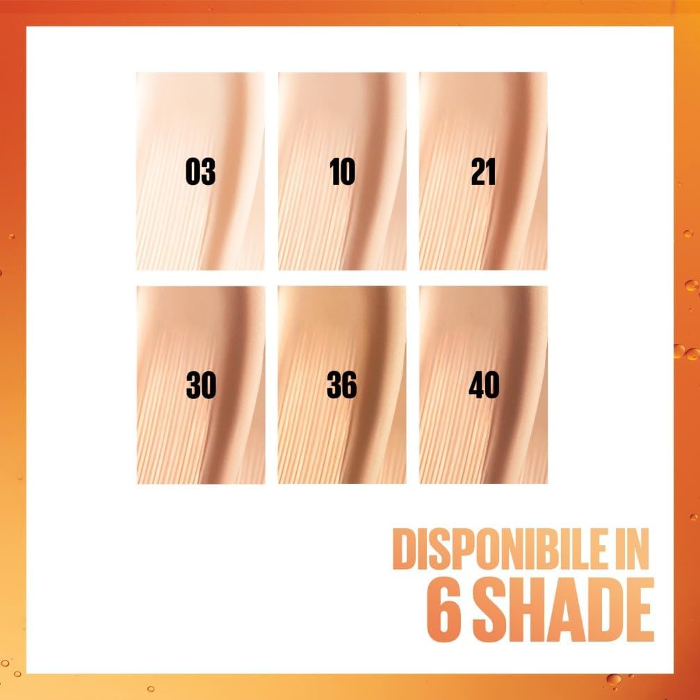 Detalle de Maybelline New York Superstay Skin Tint 10 – Fondotinta in Siero per una Pelle Luminosa