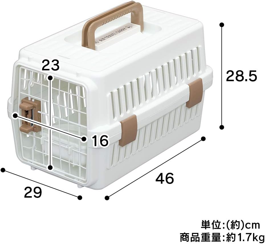 Thumbnail 6 de アイリスオーヤマ ペットキャリー 猫・超小型犬用 ホワイト 両開き扉 幅29×奥行46×高さ28.5cm