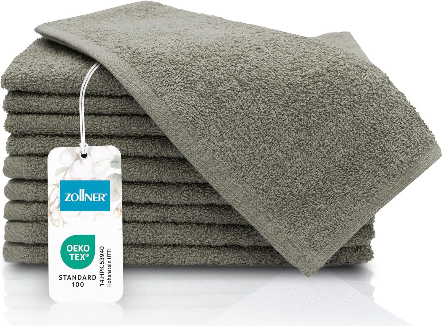 Imagen de ZOLLNER 10er Set Gästehandtücher Taupe 30x50 en OfertitasTOP