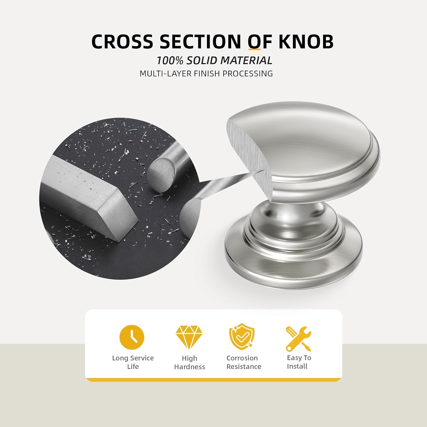 Detalle 2 de Goldenwarm Cabinet Knobs, Brushed Nickel