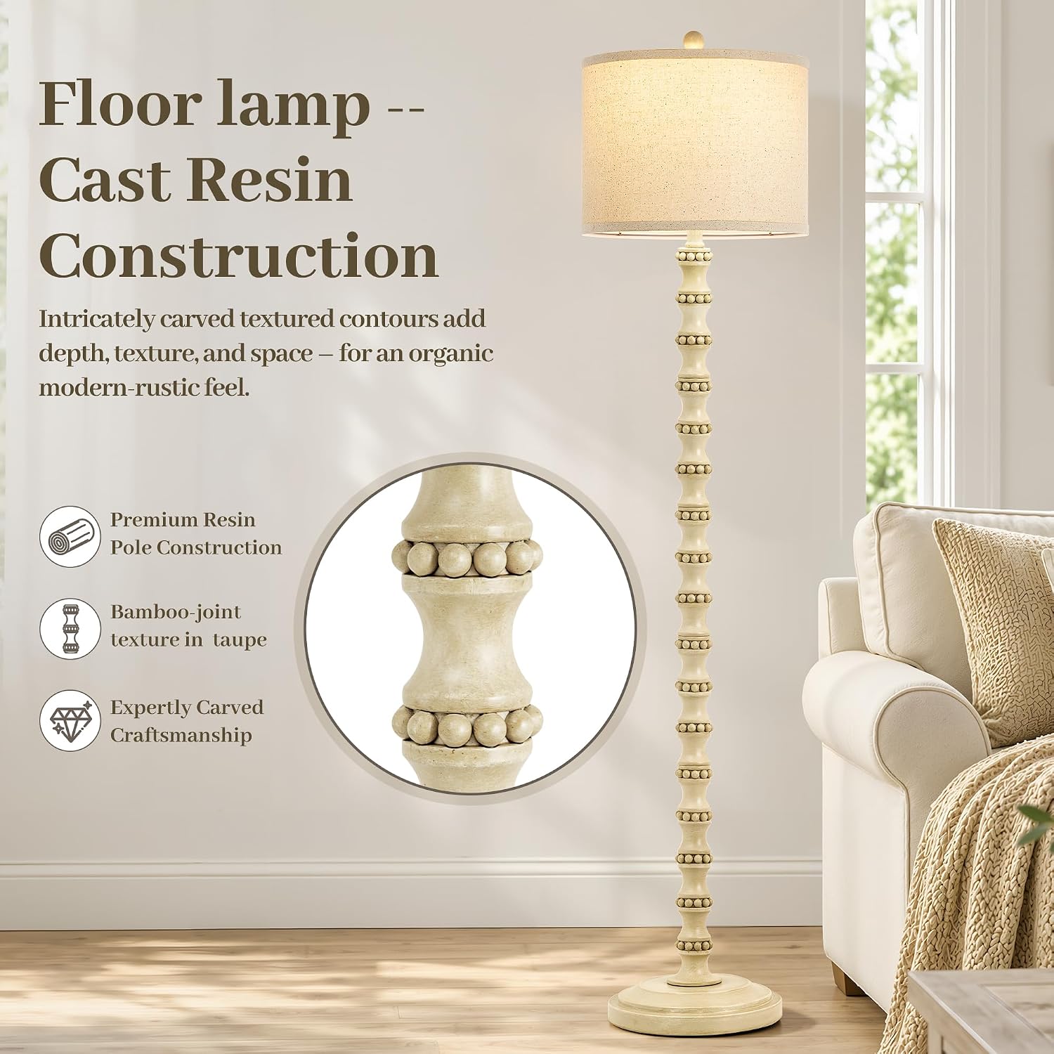 Detalle 2 de Vintage Floor Lamp, 62-Inch