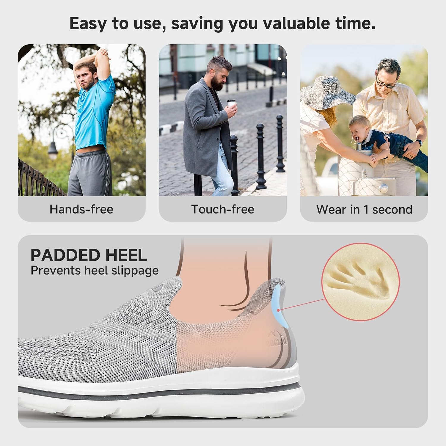 Thumbnail 2 de ODCKOI Slip-On Sneaker Herren ohne Schnürsenkel – leichte, atmungsaktive Freizeit- und Outdoor-Sportschuhe