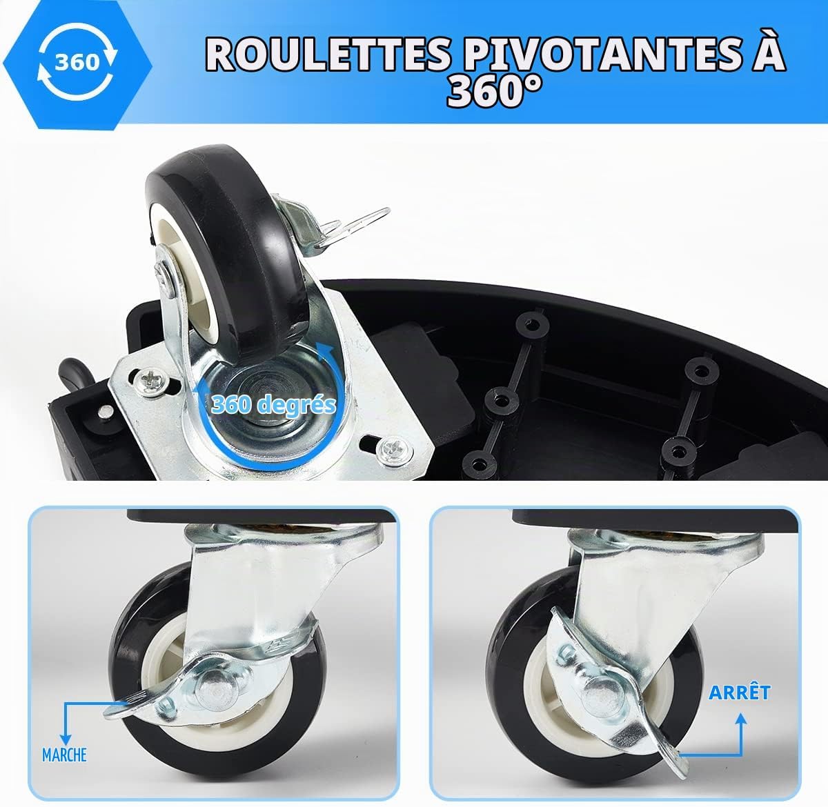 Detalle 1 de TreeGun TG02246 plantenroller, verstelbaar en met 8 vergrendelbare wielen