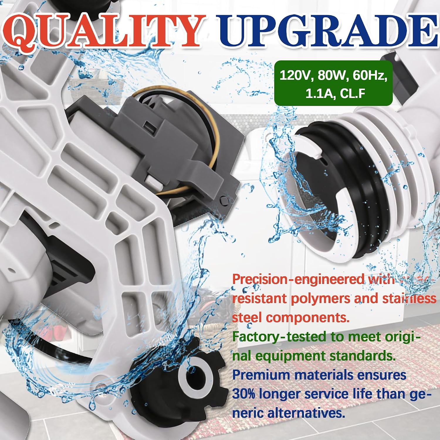 Detalle de Bakaoof DC97-19289F Washer Drain Pump Assembly, 120V, 80W