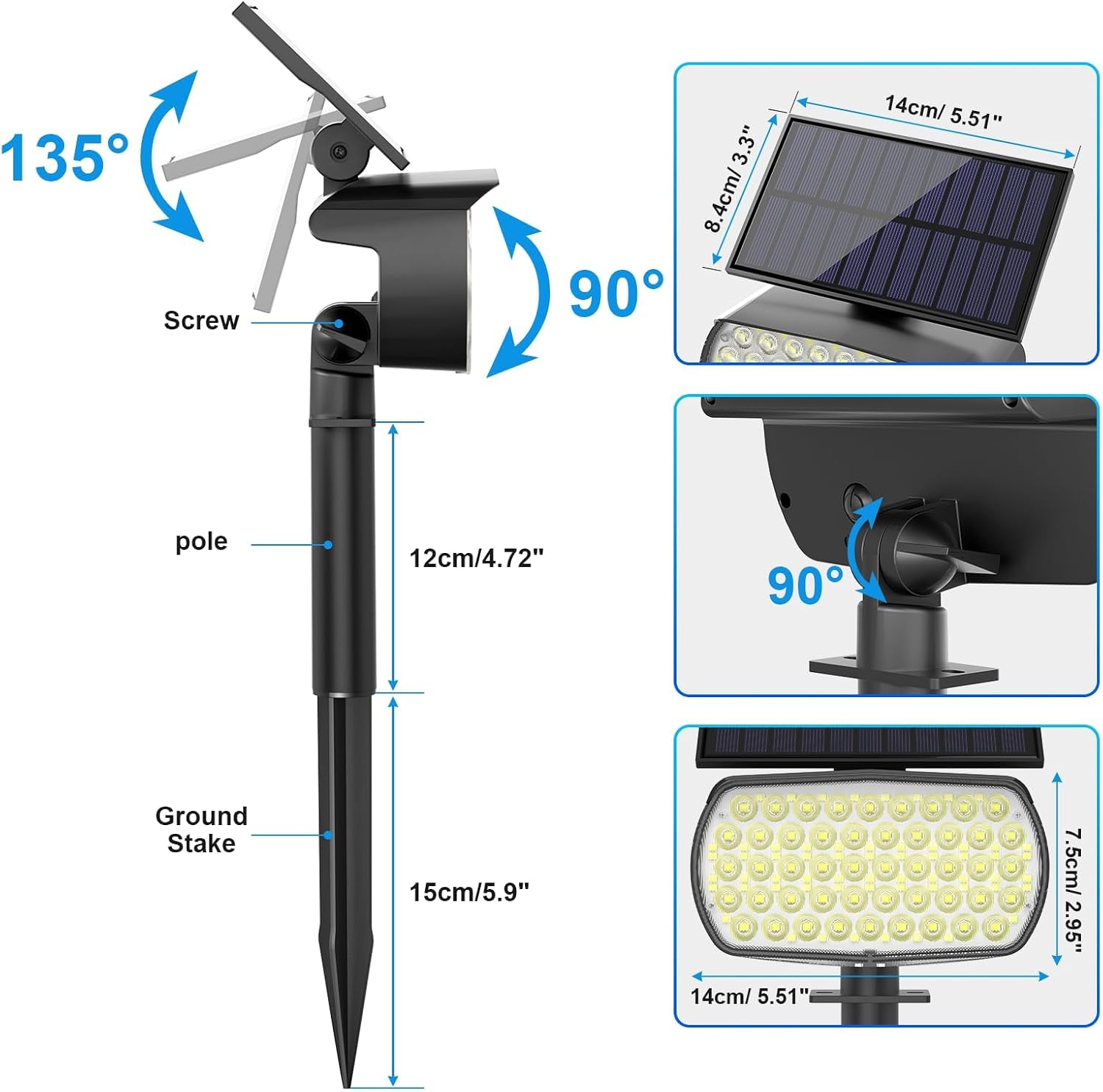 Detalle 2 de Solar Lights for Outdoors 108 LED
