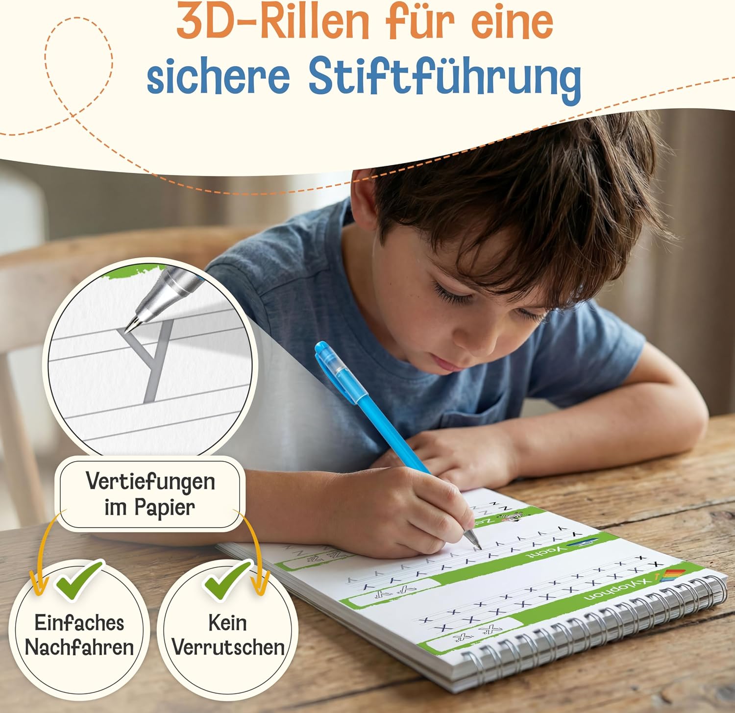 Detalle de Magische Übungshefte für Vorschule ab 5 Jahren – 5 Hefte, Stifte & Reusable Lernhefte