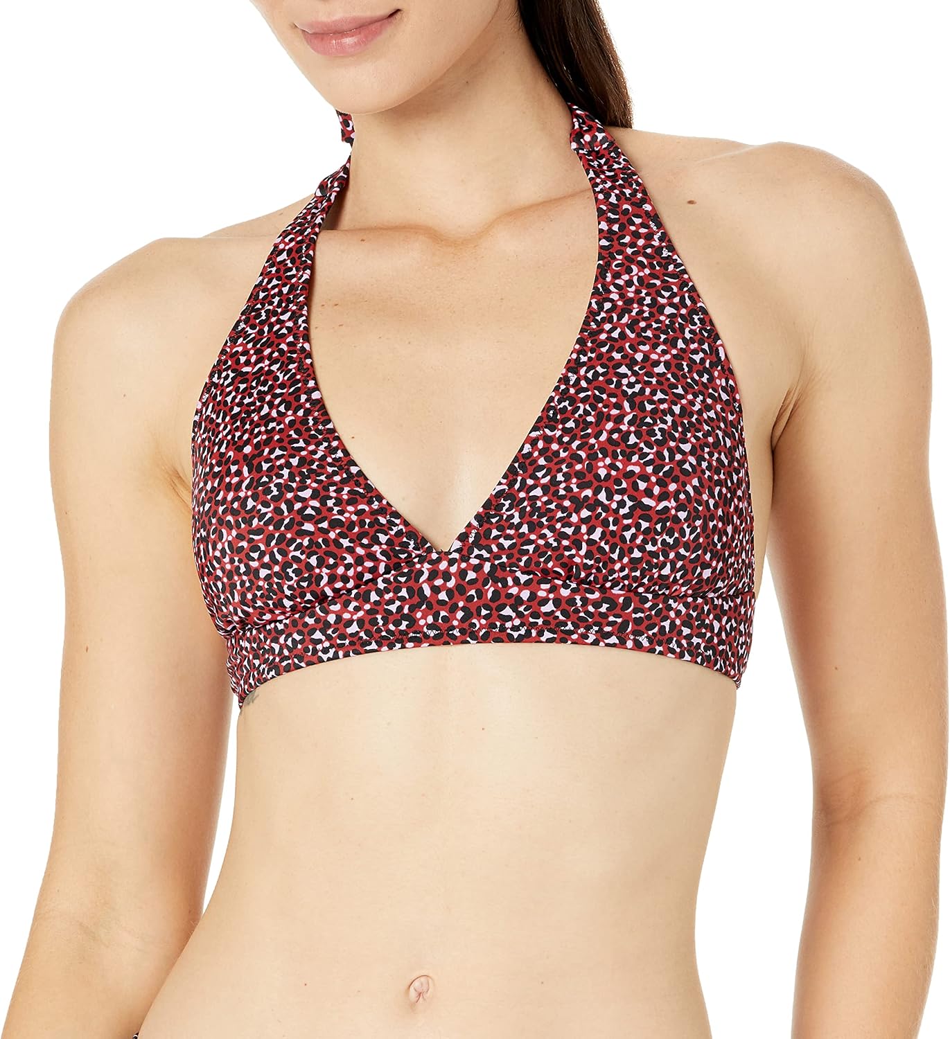 Detalle de Amazon Essentials Women's Light-Support Padded Tie Halter Bikini Top (Available in Plus Size)