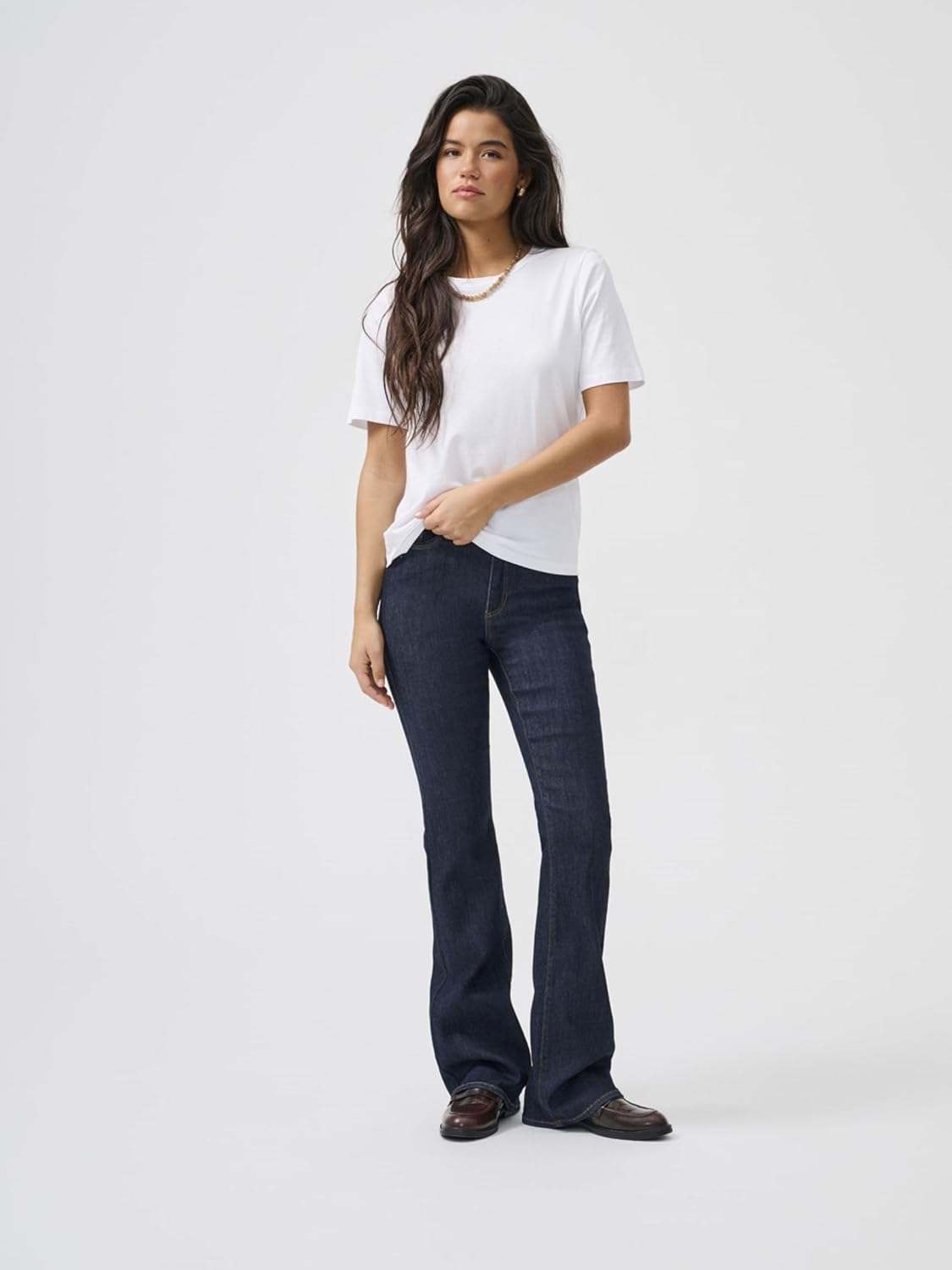 Detalle 2 de ONLY Onlwauw Life HW Flared Rinse DNM: pantaloni a vita alta a campana da donna