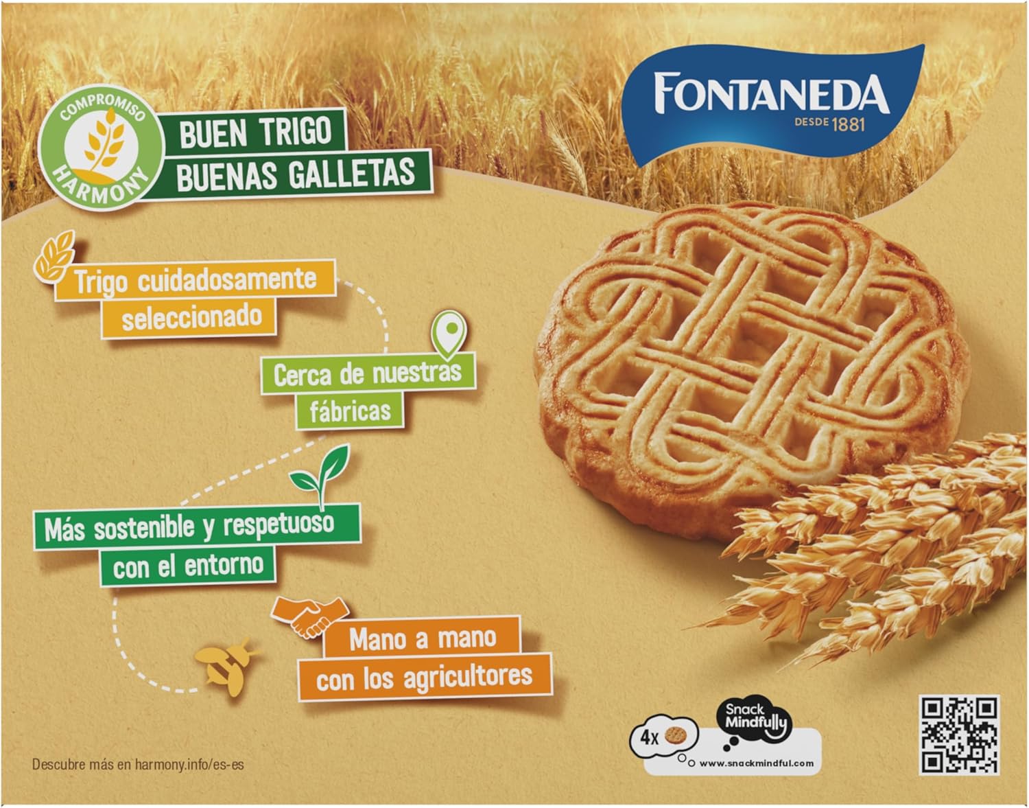 Thumbnail 3 de Fontaneda Yayitas Galletas Doradas al Horno 🍪, 72% Cereales, 600 g