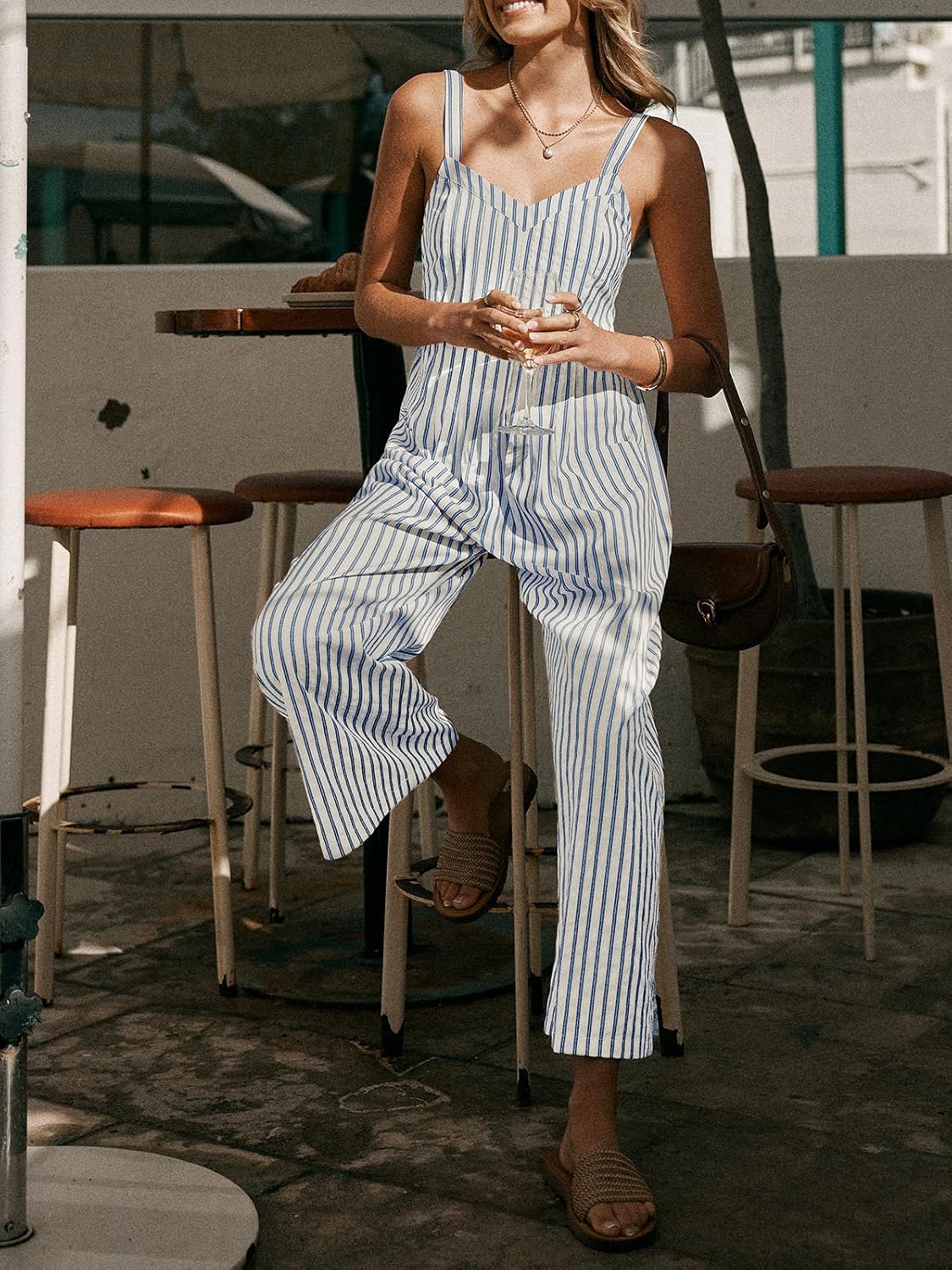 Detalle 2 de CUPSHE Maxi tuta da donna a righe XXL