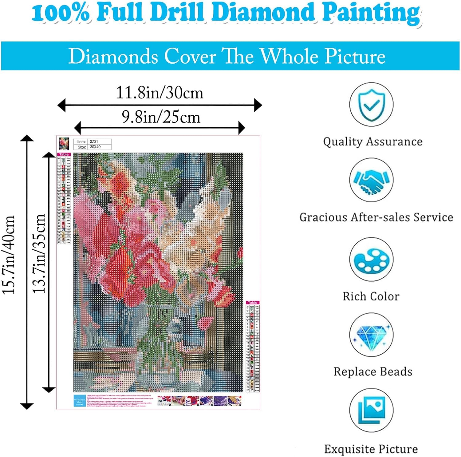 Detalle 2 de Ausanrl Diamond Painting Kit 12x16-inch