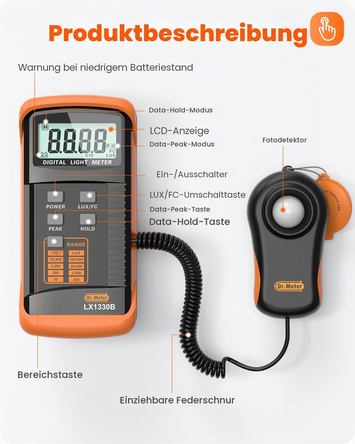 Thumbnail 6 de Dr.meter LX1330B Luxmeter 0-200.000