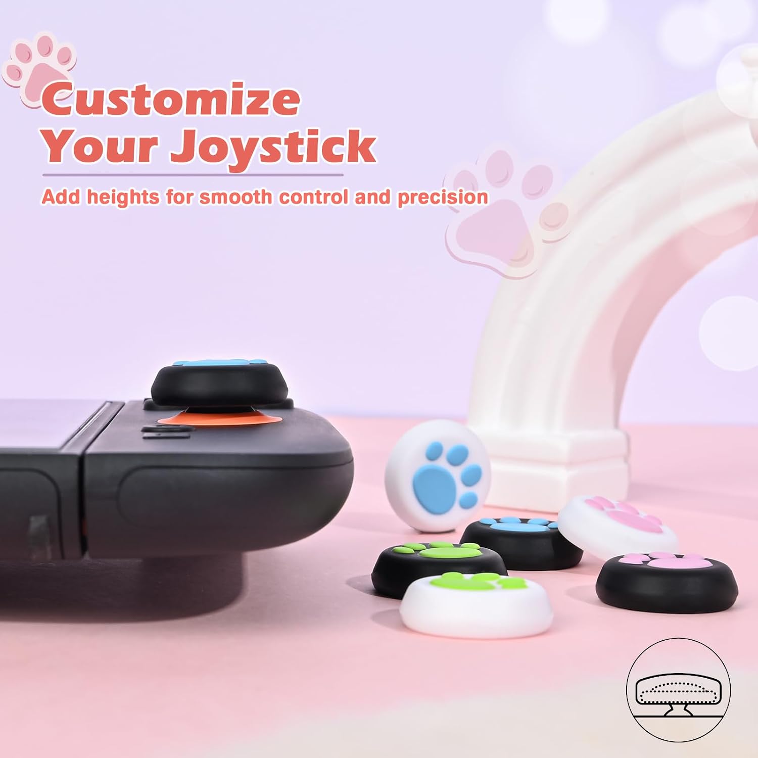 Thumbnail 4 de DLseego Cat Paw Thumb Grip Caps for Switch 2 – 4-Pack