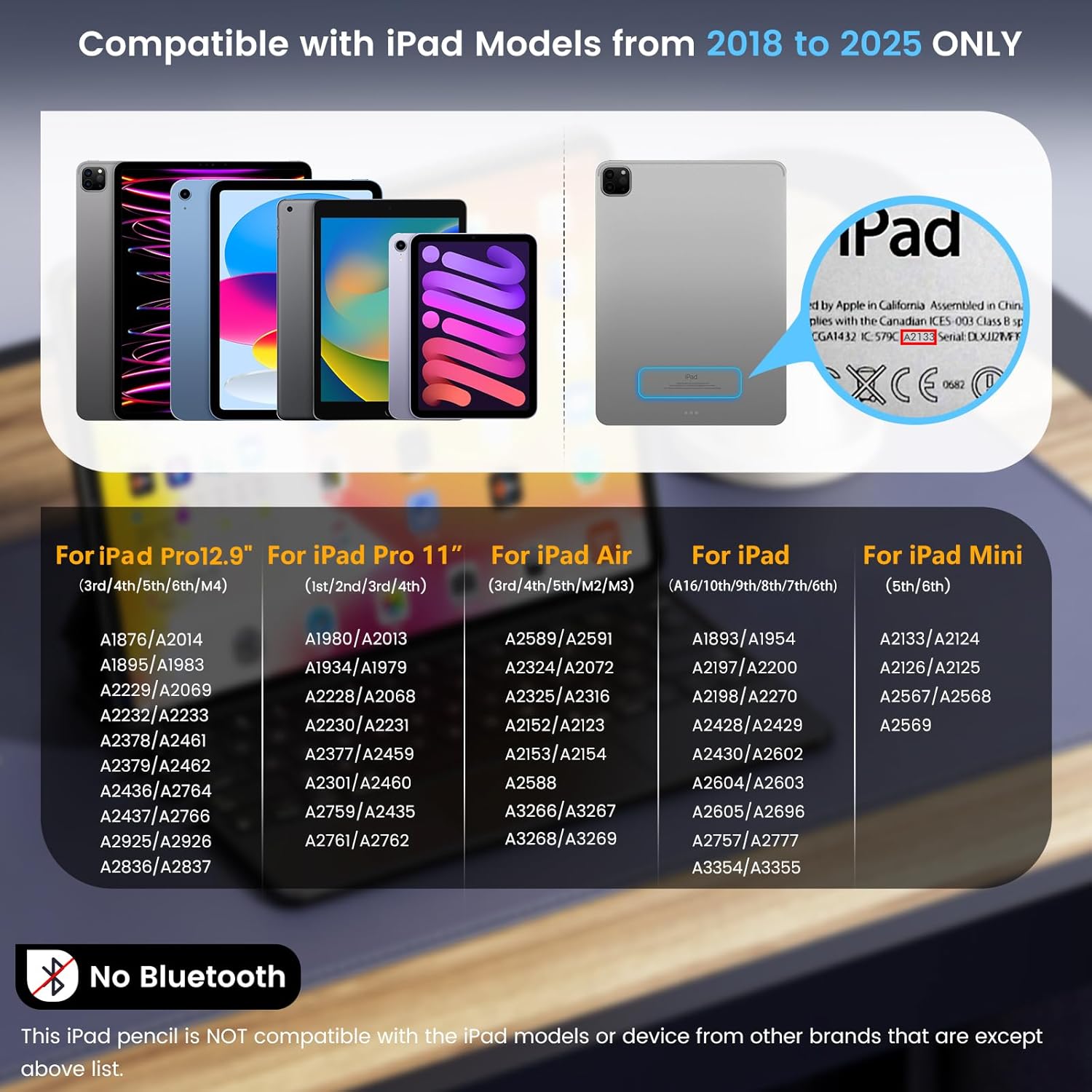 Thumbnail 1 de STYLUSHOME Pencil for iPad 11th/10th/9th (2X Fast Charge) Dual-Tip Stylus with Palm Rejection & Tilt Sensitivity