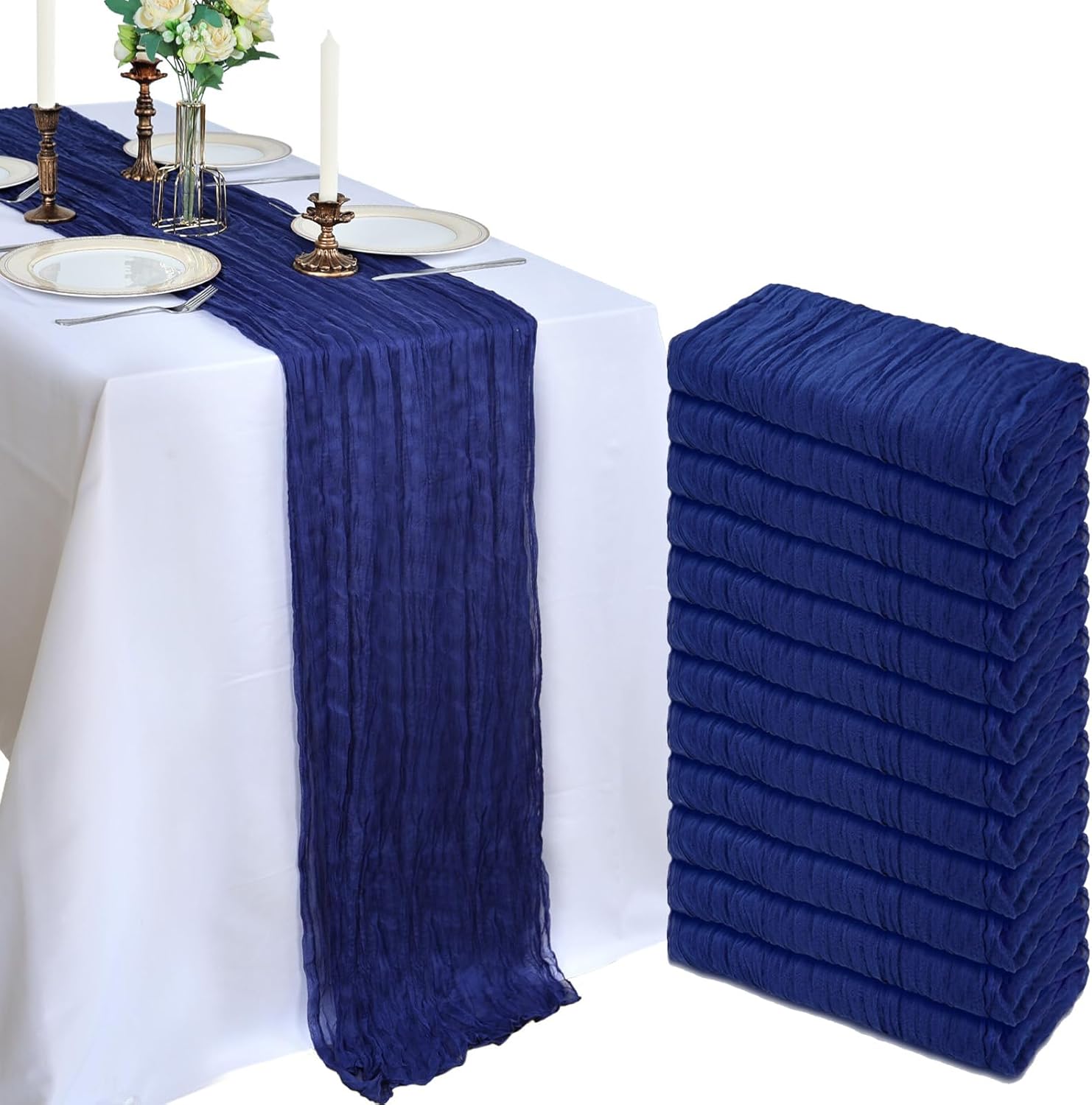 Thumbnail 6 de 6-Pack 10FT Pink Cheesecloth Table Runner (23 x 120 inches) for Spring Events, Weddings, and Parties