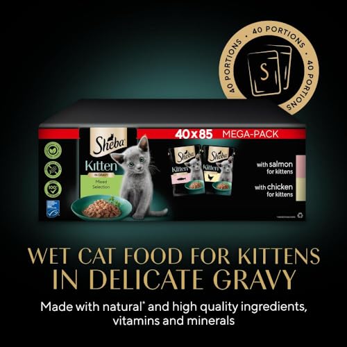 Thumbnail 6 de Sheba Sauce Collection Kitten Pouches in Gravy – 40 x 85g