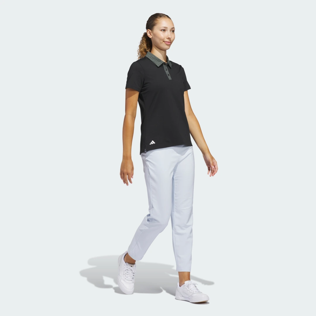 Detalle de Polo de golf Adidas Ultimate365+ Butterspun Grid Negro